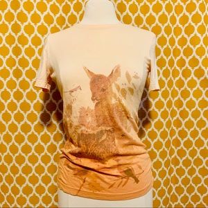 Vintage Style Fawn T-shirt Size Medium